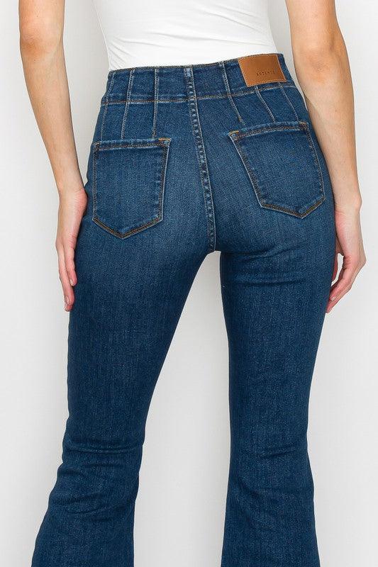 PLUS SIZE - HIGH RISE MODERN FLARE JEANS - Blu Lotus Boutique