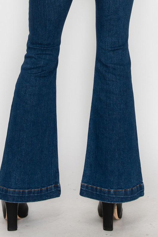 PLUS SIZE - HIGH RISE MODERN FLARE JEANS - Blu Lotus Boutique