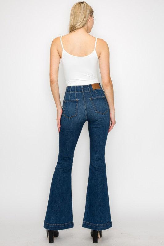 PLUS SIZE - HIGH RISE MODERN FLARE JEANS - Blu Lotus Boutique