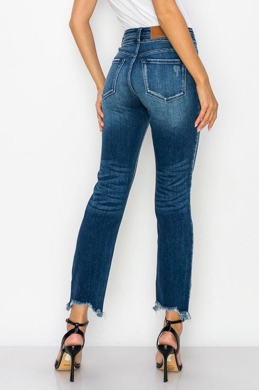 PLUS SIZE - HIGH RISE DOUBLE WAIST BAND JEANS - Blu Lotus Boutique