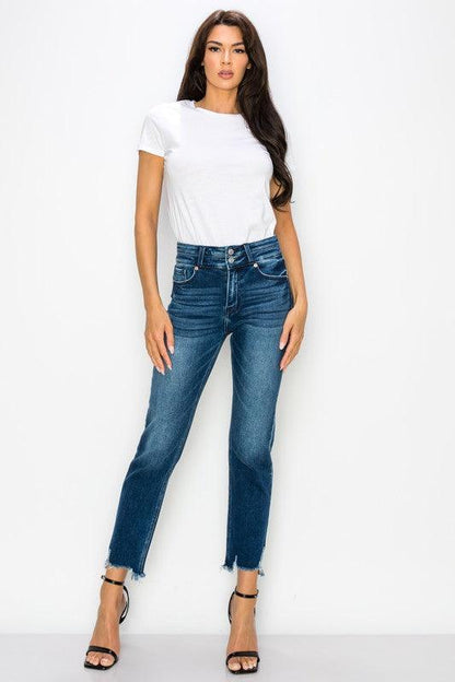 PLUS SIZE - HIGH RISE DOUBLE WAIST BAND JEANS - Blu Lotus Boutique