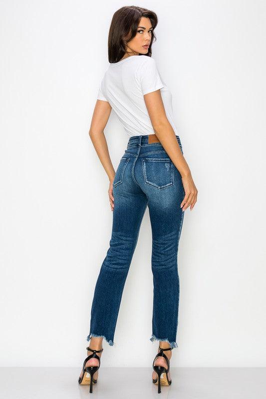 PLUS SIZE - HIGH RISE DOUBLE WAIST BAND JEANS - Blu Lotus Boutique