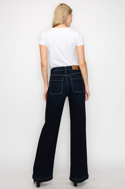 HIGH RISE MODERN WIDE JEANS - Blu Lotus Boutique