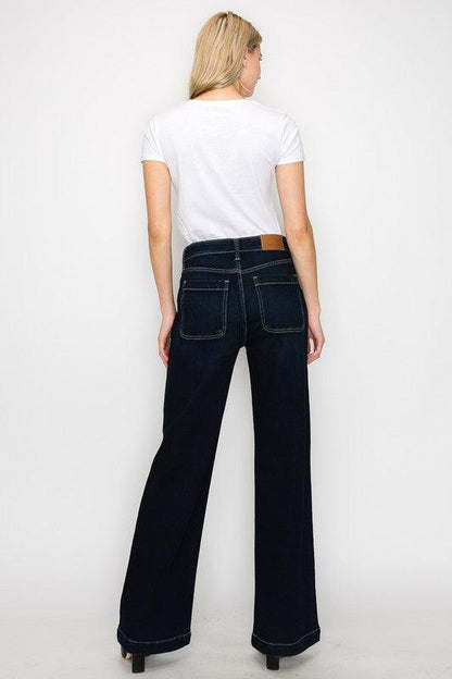 HIGH RISE MODERN WIDE JEANS - Blu Lotus Boutique