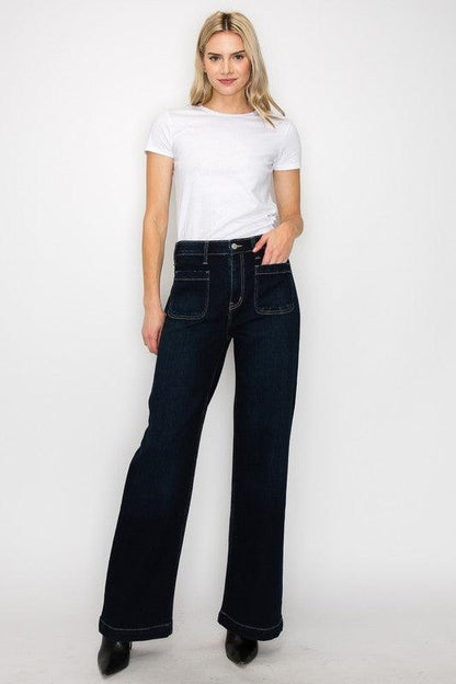 HIGH RISE MODERN WIDE JEANS - Blu Lotus Boutique