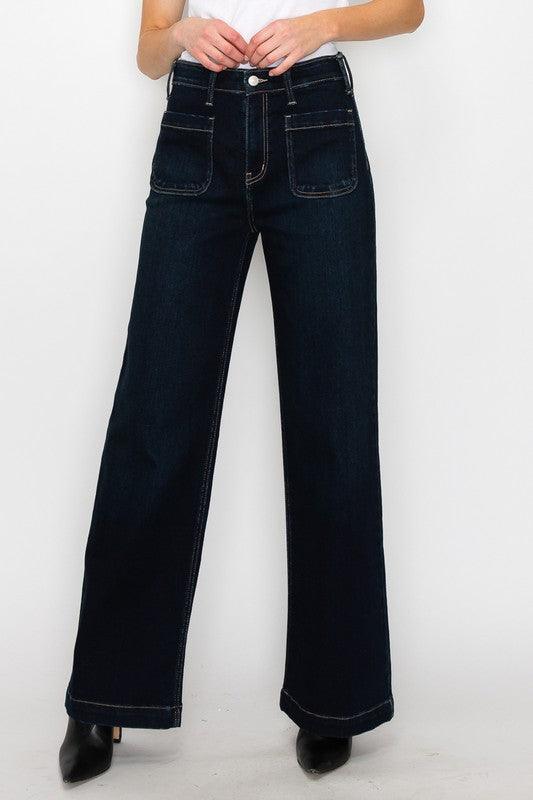 HIGH RISE MODERN WIDE JEANS - Blu Lotus Boutique