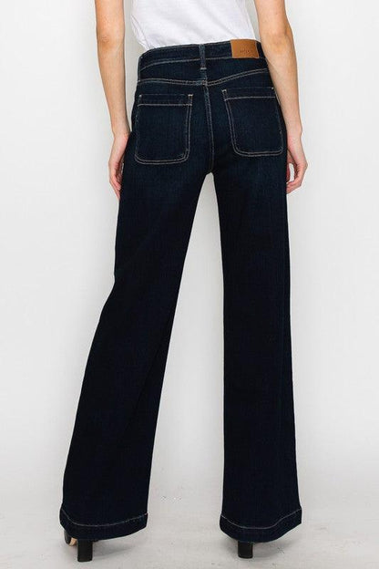 HIGH RISE MODERN WIDE JEANS - Blu Lotus Boutique