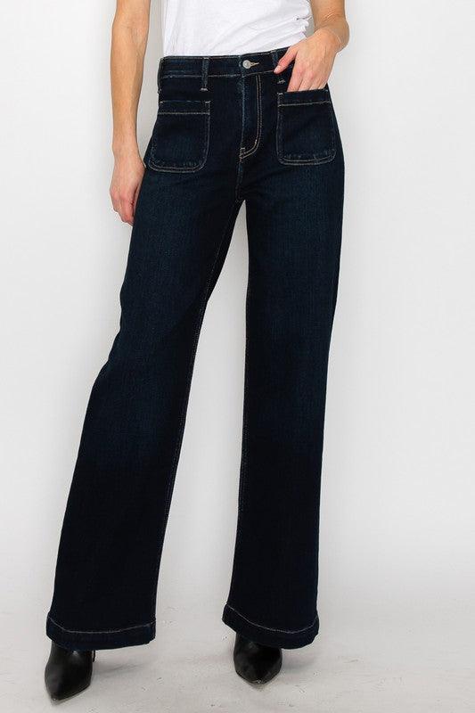 HIGH RISE MODERN WIDE JEANS - Blu Lotus Boutique