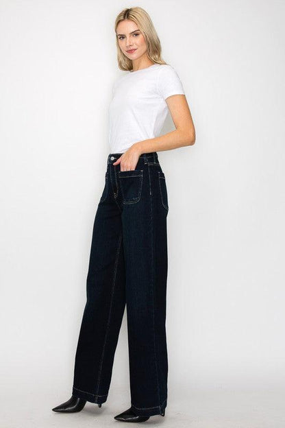 HIGH RISE MODERN WIDE JEANS - Blu Lotus Boutique