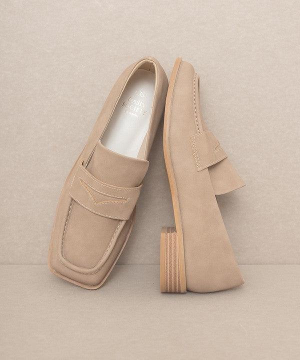 OASIS SOCIETY June - Square Toe Penny Loafers - Blu Lotus Boutique