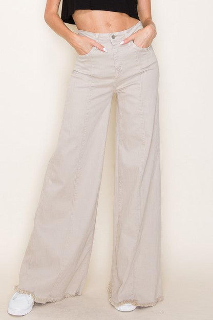 Wide leg, denim pants, jeans, western - Blu Lotus Boutique