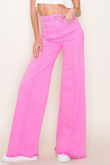 Wide leg, denim pants, jeans, western - Blu Lotus Boutique