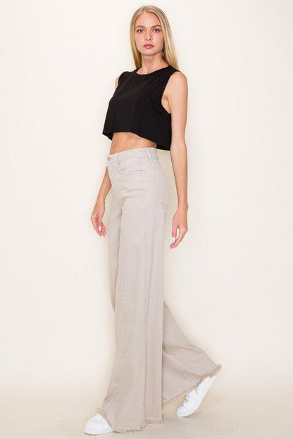 Wide leg, denim pants, jeans, western - Blu Lotus Boutique