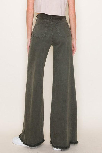 Wide leg, denim pants, jeans, western - Blu Lotus Boutique