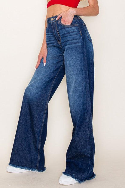 Western denim Wild Leg jeans pants wester - Blu Lotus Boutique