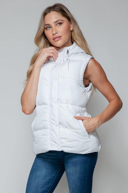 Snobbish Snap and Zip Closure Hooded Vest - Blu Lotus Boutique