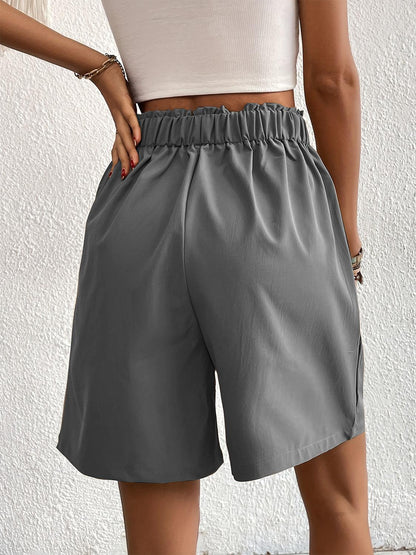 Pocketed Half Elastic Waist Shorts - Blu Lotus Boutique