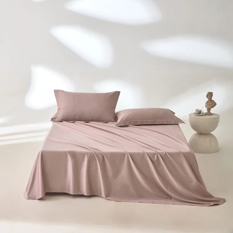1pc Bed Flat Sheet 100% Egyptian Cotton Solid Color Top Sheets Single Double King Queen Couple Flat Bedsheet Soft Home Bed Linen - Blu Lotus Boutique