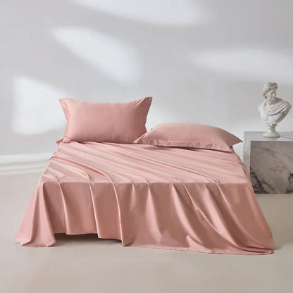 1pc Bed Flat Sheet 100% Egyptian Cotton Solid Color Top Sheets Single Double King Queen Couple Flat Bedsheet Soft Home Bed Linen - Blu Lotus Boutique