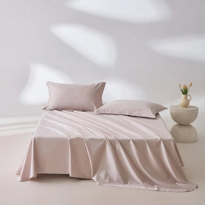 1pc Bed Flat Sheet 100% Egyptian Cotton Solid Color Top Sheets Single Double King Queen Couple Flat Bedsheet Soft Home Bed Linen - Blu Lotus Boutique