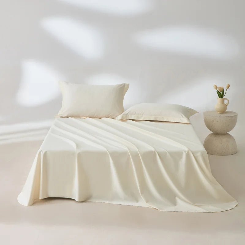 1pc Bed Flat Sheet 100% Egyptian Cotton Solid Color Top Sheets Single Double King Queen Couple Flat Bedsheet Soft Home Bed Linen - Blu Lotus Boutique