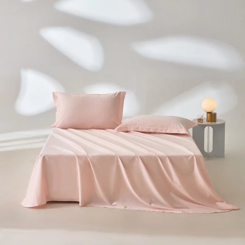 1pc Bed Flat Sheet 100% Egyptian Cotton Solid Color Top Sheets Single Double King Queen Couple Flat Bedsheet Soft Home Bed Linen - Blu Lotus Boutique