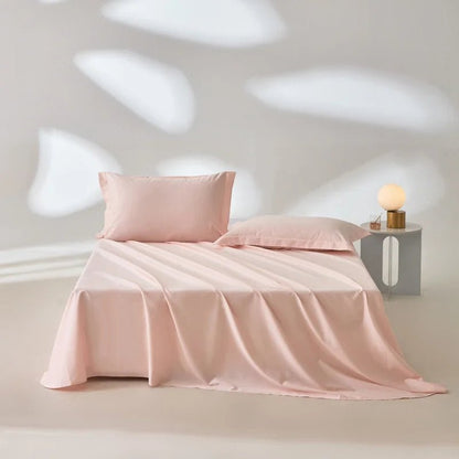 1pc Bed Flat Sheet 100% Egyptian Cotton Solid Color Top Sheets Single Double King Queen Couple Flat Bedsheet Soft Home Bed Linen - Blu Lotus Boutique