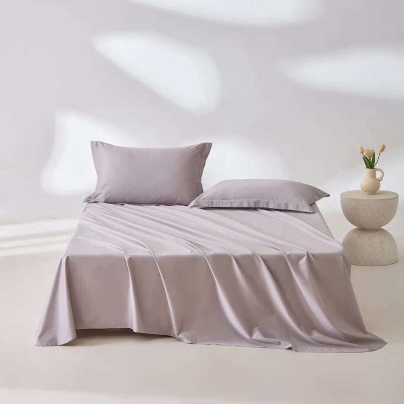 1pc Bed Flat Sheet 100% Egyptian Cotton Solid Color Top Sheets Single Double King Queen Couple Flat Bedsheet Soft Home Bed Linen - Blu Lotus Boutique