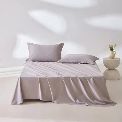 1pc Bed Flat Sheet 100% Egyptian Cotton Solid Color Top Sheets Single Double King Queen Couple Flat Bedsheet Soft Home Bed Linen - Blu Lotus Boutique