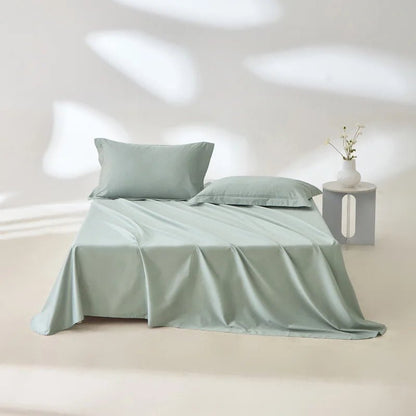 1pc Bed Flat Sheet 100% Egyptian Cotton Solid Color Top Sheets Single Double King Queen Couple Flat Bedsheet Soft Home Bed Linen - Blu Lotus Boutique