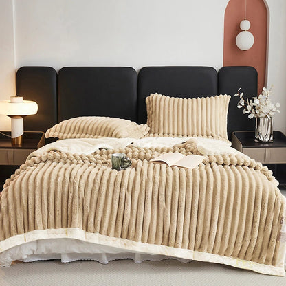 1pc Weighted Fleece Blanket - Soft, Warm, Throw for Bedroom, Living Room, Student Dormitory, Car, Sofa,8lbs With Sherpa - Blu Lotus Boutique