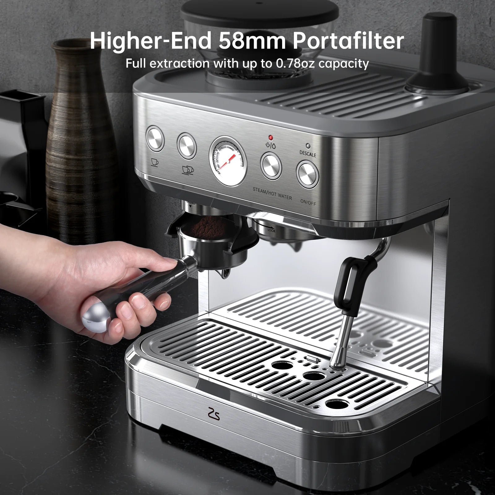 20 BarEspresso Machine Semi Automatic Espresso Maker with Grinder Latte and Cappuccino Espresso Coffe Machine w/Automatic Milk - Blu Lotus Boutique