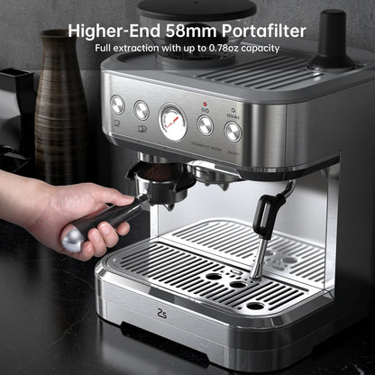 20 BarEspresso Machine Semi Automatic Espresso Maker with Grinder Latte and Cappuccino Espresso Coffe Machine w/Automatic Milk - Blu Lotus Boutique