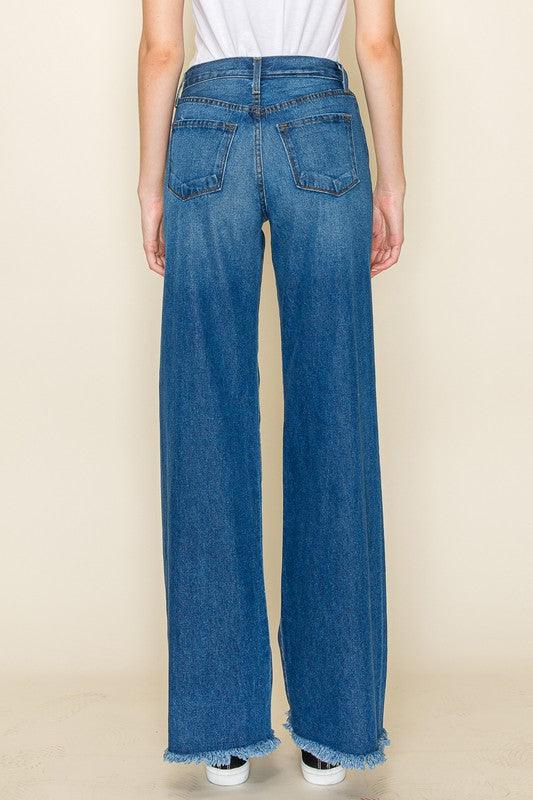 Western denim Wild Leg jeans pants wester - Blu Lotus Boutique