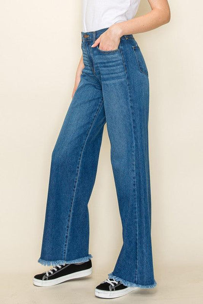 Western denim Wild Leg jeans pants wester - Blu Lotus Boutique