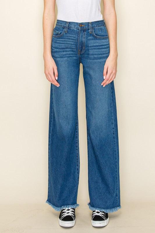 Western denim Wild Leg jeans pants wester - Blu Lotus Boutique