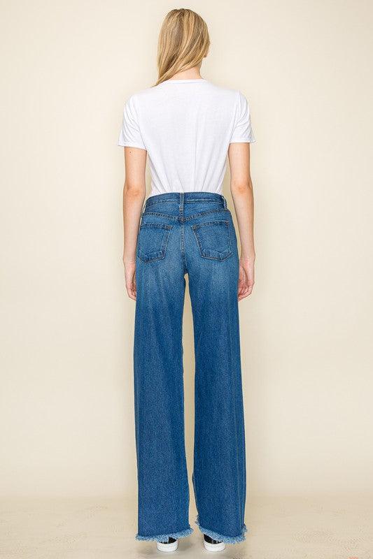 Western denim Wild Leg jeans pants wester - Blu Lotus Boutique