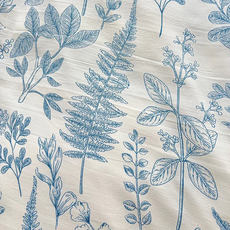 2025 Washed Cotton Double Yarn Single Quilt Cover Simple Wind Ins Wind Small Floral Korean Version Duvet Skin Friendly Bedding - Blu Lotus Boutique