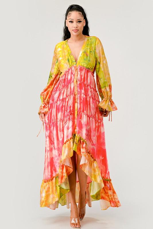 Sunset Breeze Tiered Maxi Dress - Blu Lotus Boutique