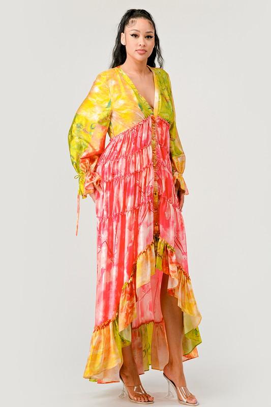 Sunset Breeze Tiered Maxi Dress - Blu Lotus Boutique