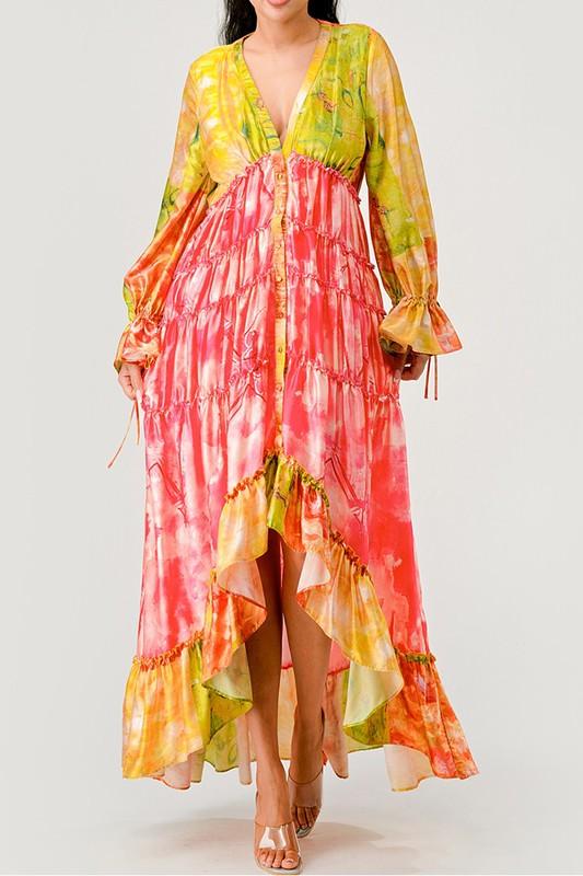 Sunset Breeze Tiered Maxi Dress - Blu Lotus Boutique