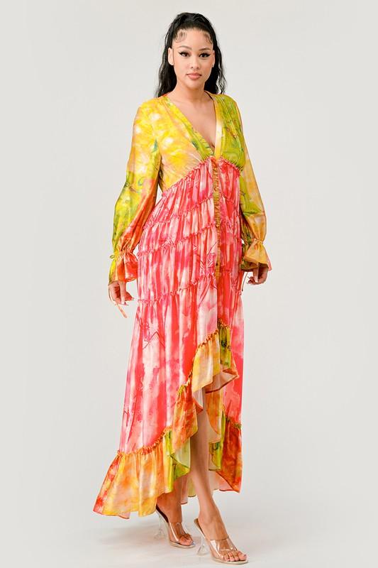 Sunset Breeze Tiered Maxi Dress - Blu Lotus Boutique