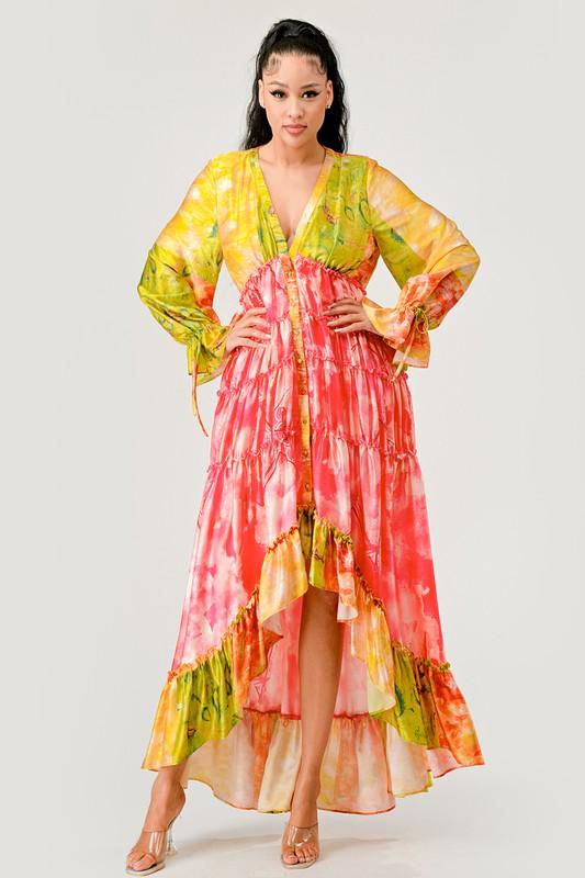 Sunset Breeze Tiered Maxi Dress - Blu Lotus Boutique