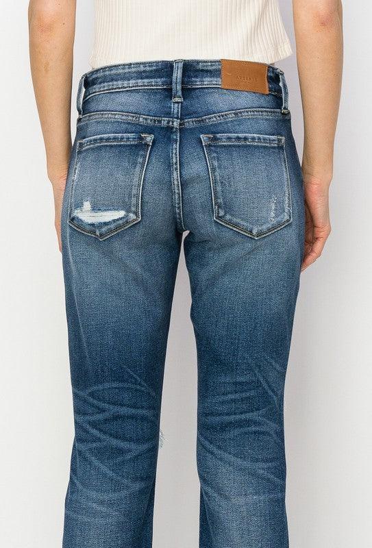 MID RISE BOY FRIEND JEANS - Blu Lotus Boutique