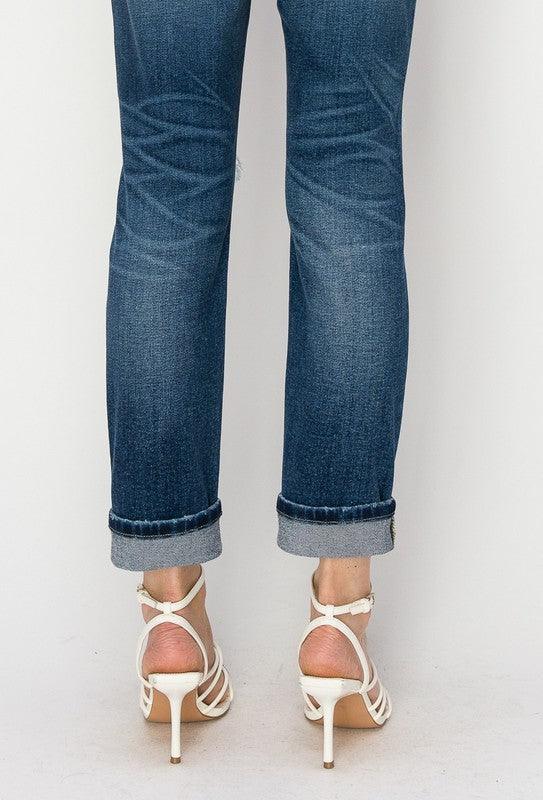 MID RISE BOY FRIEND JEANS - Blu Lotus Boutique