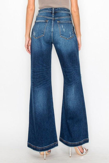 ULTRA HIGH RISE RELAXED FLARE JEANS - Blu Lotus Boutique