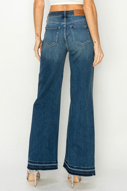 HIGH RISE RELAXED WIDE LEG JEANS - Blu Lotus Boutique