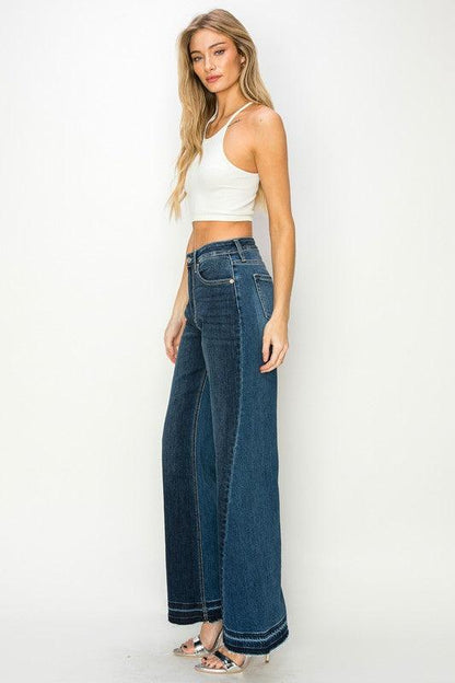 HIGH RISE RELAXED WIDE LEG JEANS - Blu Lotus Boutique