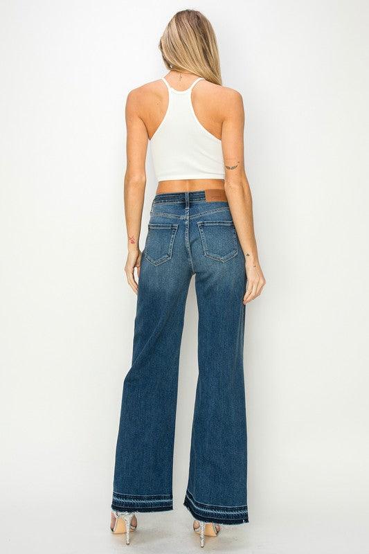 HIGH RISE RELAXED WIDE LEG JEANS - Blu Lotus Boutique