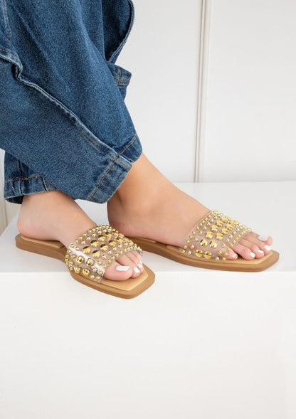 GIA SUMMER SANDALS WITH STUDS - FLATS